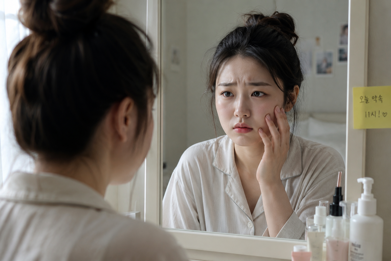 대전 얼굴 부종 다이어트|조명 거울과 더블 세면대가 있는 모던한 욕실 인테리어
